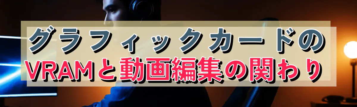 グラフィックカードのVRAMと動画編集の関わり