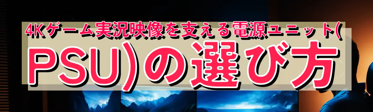 4Kゲーム実況映像を支える電源ユニット(PSU)の選び方