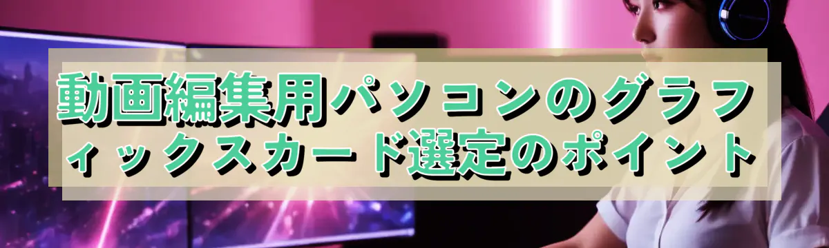 動画編集用パソコンのグラフィックスカード選定のポイント