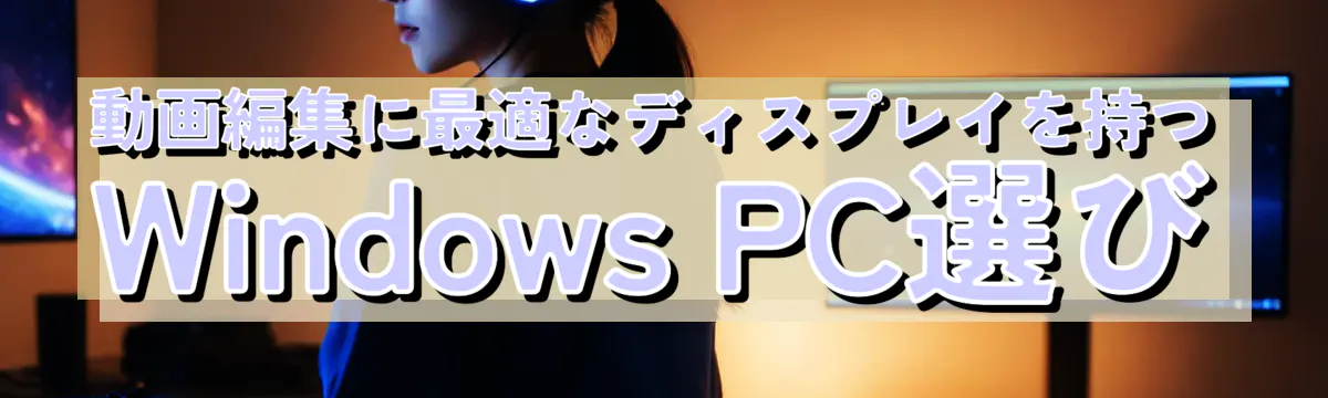 動画編集に最適なディスプレイを持つWindows PC選び