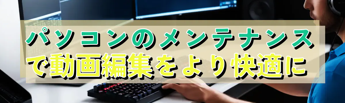 パソコンのメンテナンスで動画編集をより快適に