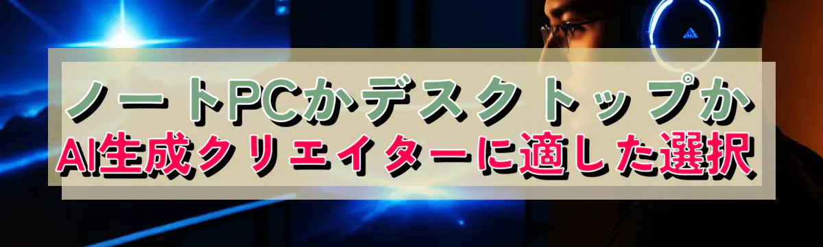 ノートPCかデスクトップか AI生成クリエイターに適した選択