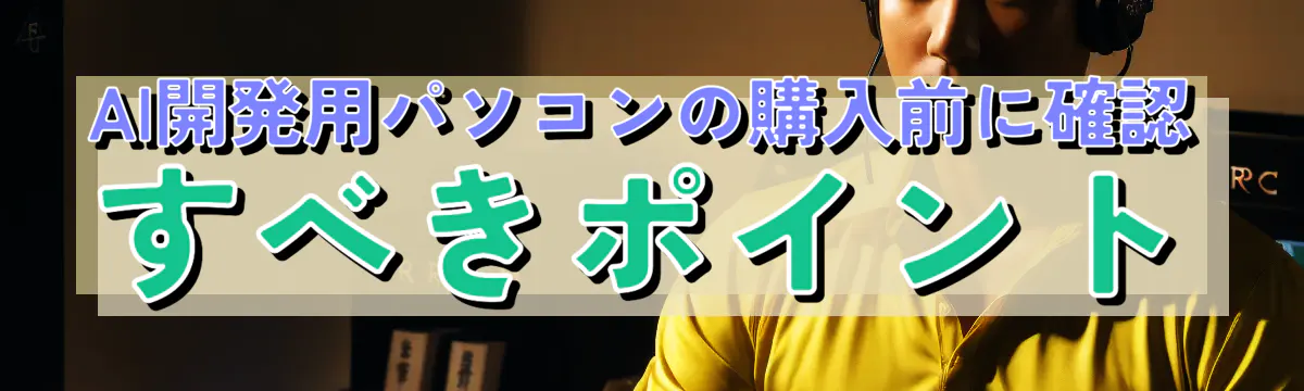 AI開発用パソコンの購入前に確認すべきポイント