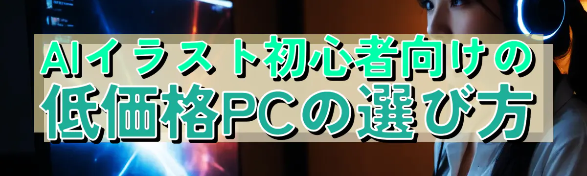 AIイラスト初心者向けの低価格PCの選び方