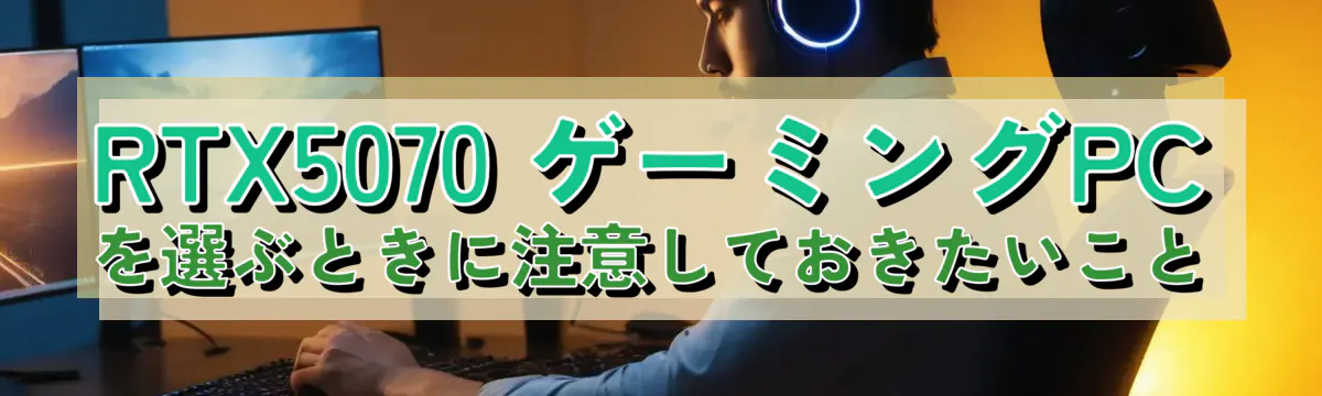 RTX5070 ゲーミングPCを選ぶときに注意しておきたいこと