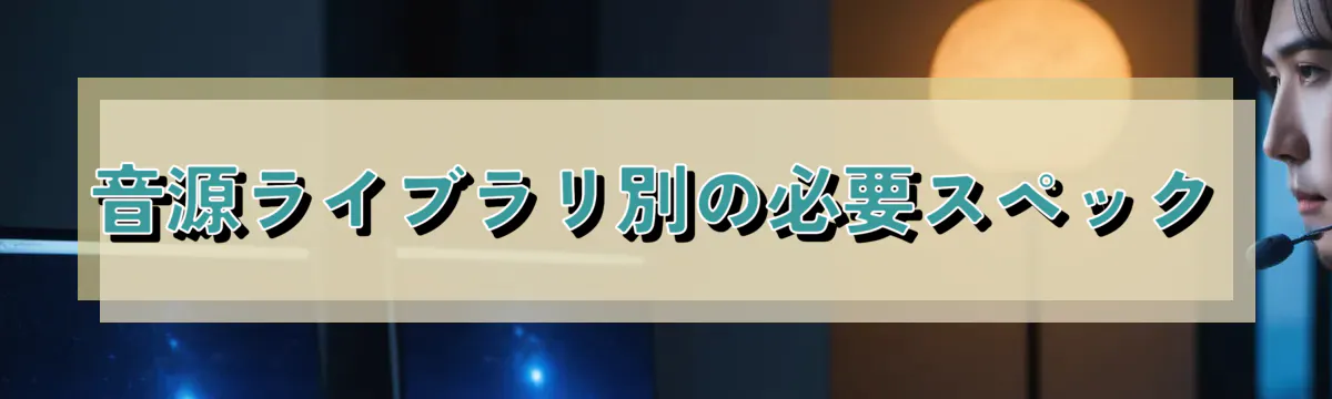 音源ライブラリ別の必要スペック