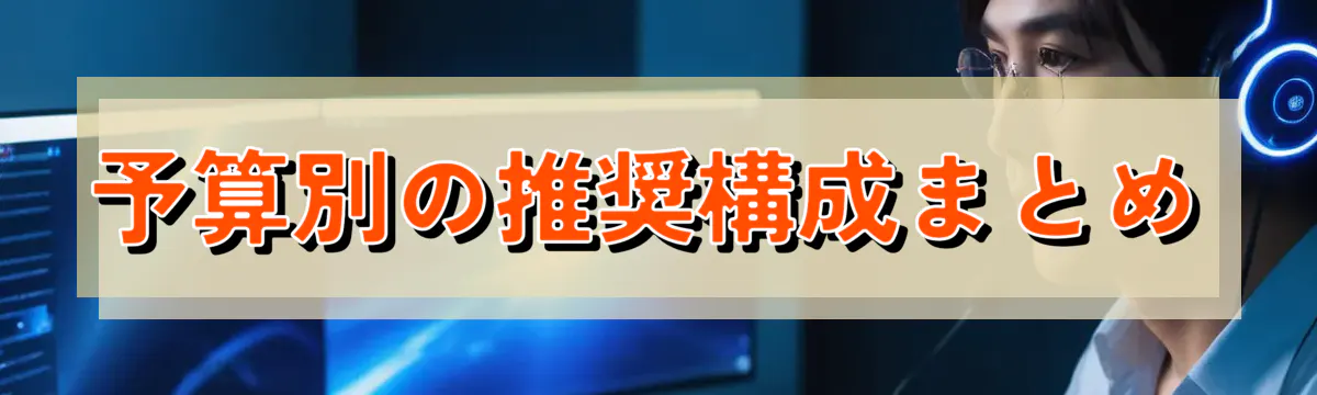 予算別の推奨構成まとめ