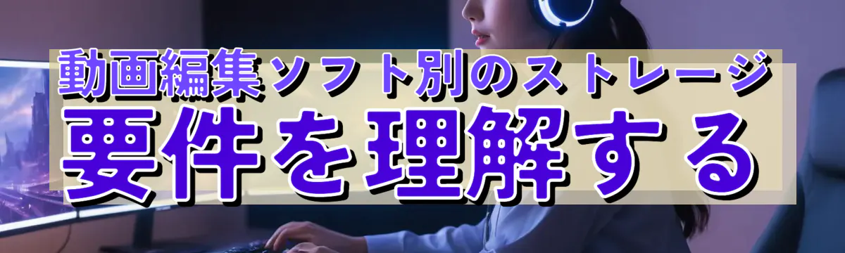 動画編集ソフト別のストレージ要件を理解する