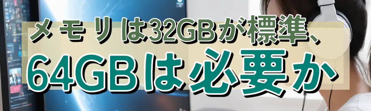 メモリは32GBが標準、64GBは必要か