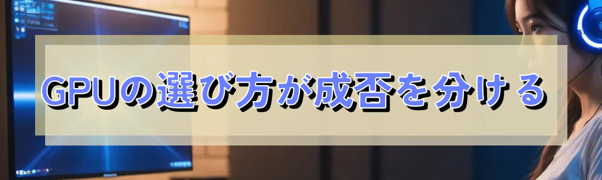 GPUの選び方が成否を分ける