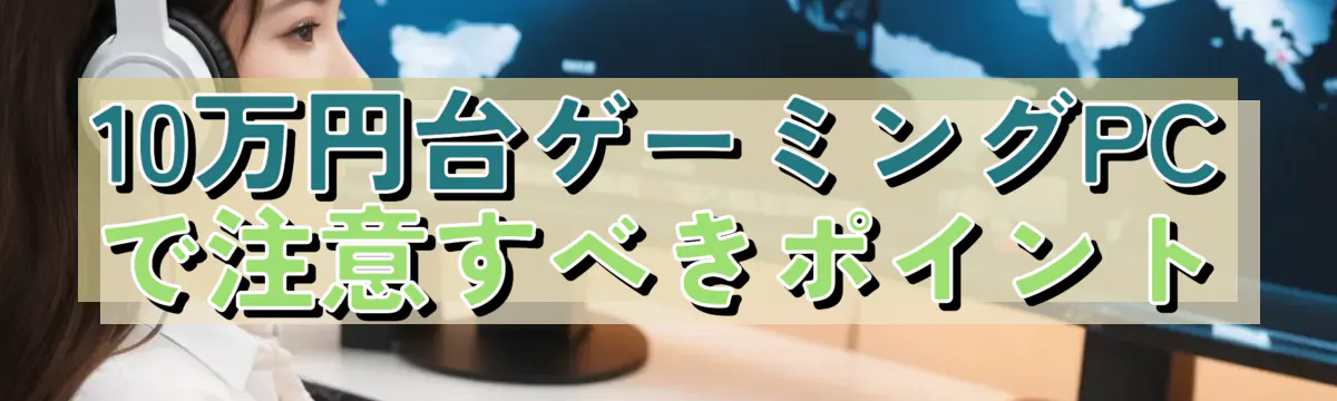 10万円台ゲーミングPCで注意すべきポイント