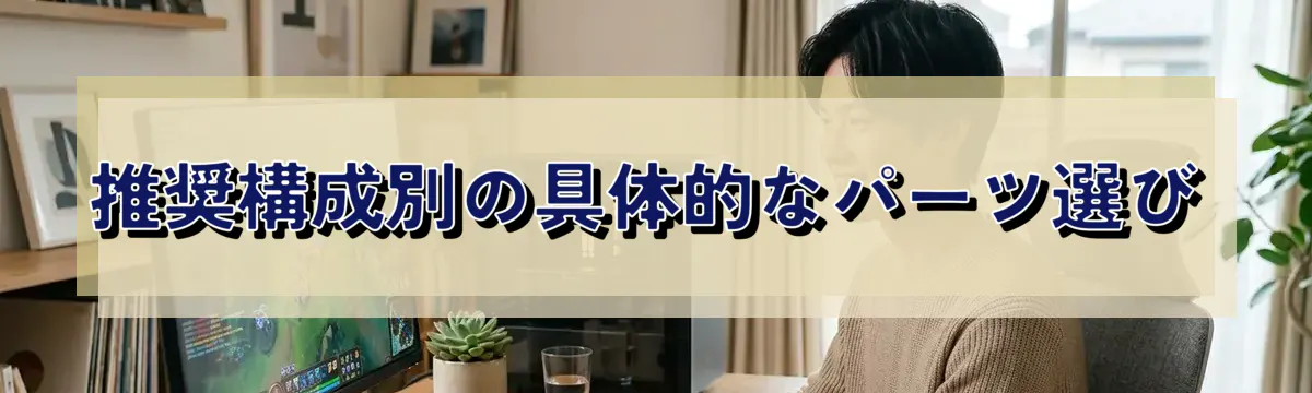 推奨構成別の具体的なパーツ選び