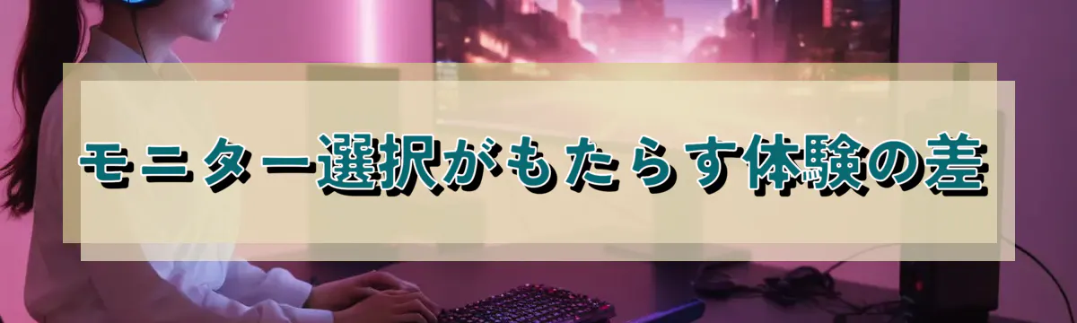 モニター選択がもたらす体験の差