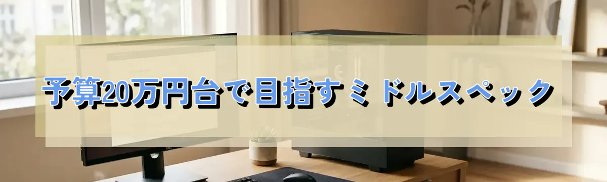 予算20万円台で目指すミドルスペック