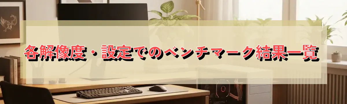 各解像度・設定でのベンチマーク結果一覧