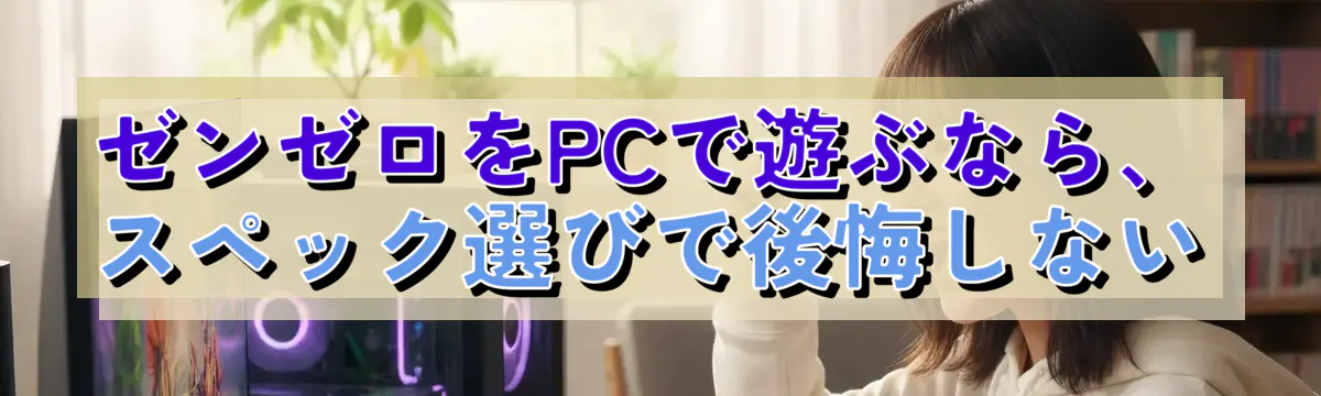 ゼンゼロをPCで遊ぶなら、スペック選びで後悔しない