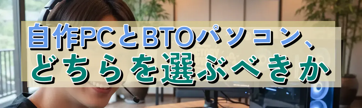 自作PCとBTOパソコン、どちらを選ぶべきか